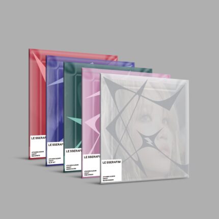 Εξώφυλλα των 5 εκδόσεων COMPACT για το LE SSERAFIM CRAZY COMPACT Ver Official Merchandise